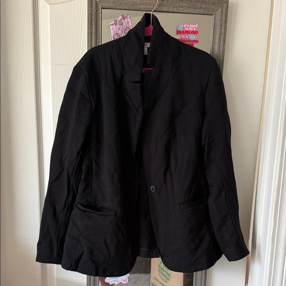Old Navy Black Jacket with Polka Dot Interior